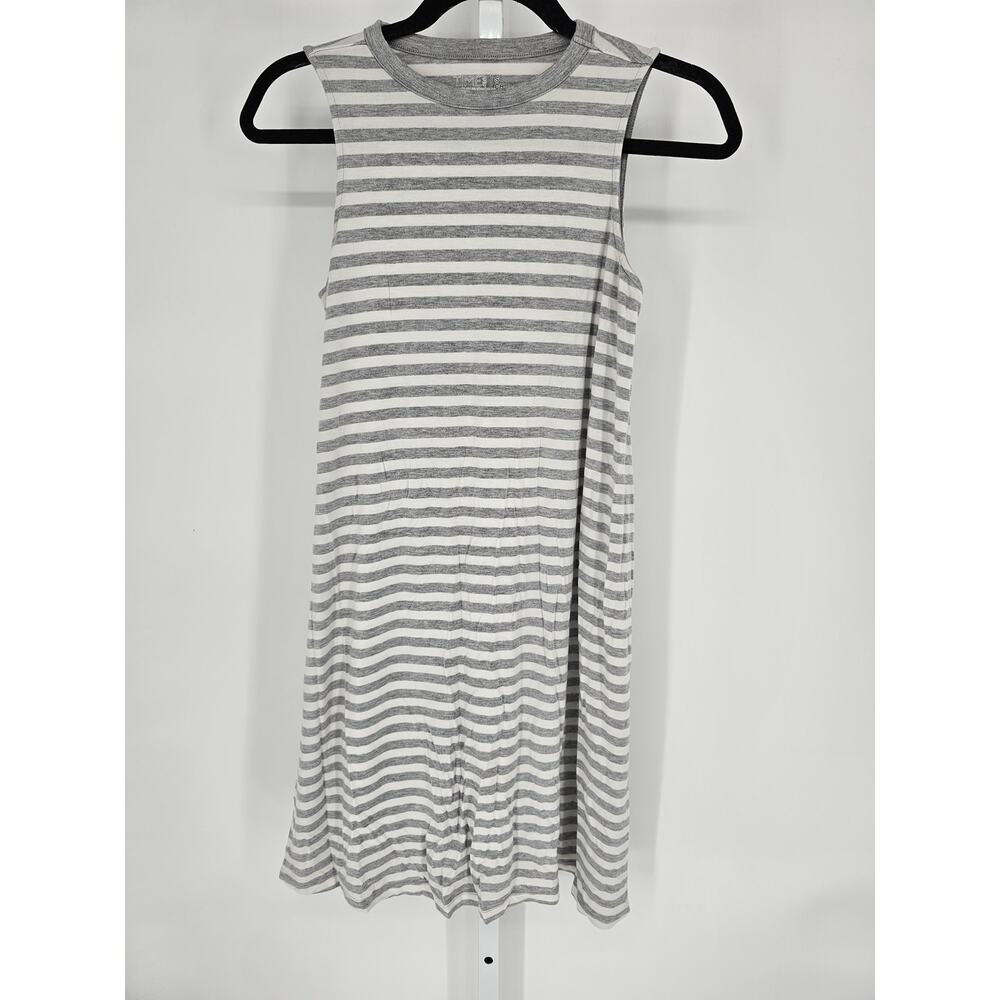 Time and Tru Women's Gray & White Stripped Sleeveless Tank Dress Size S